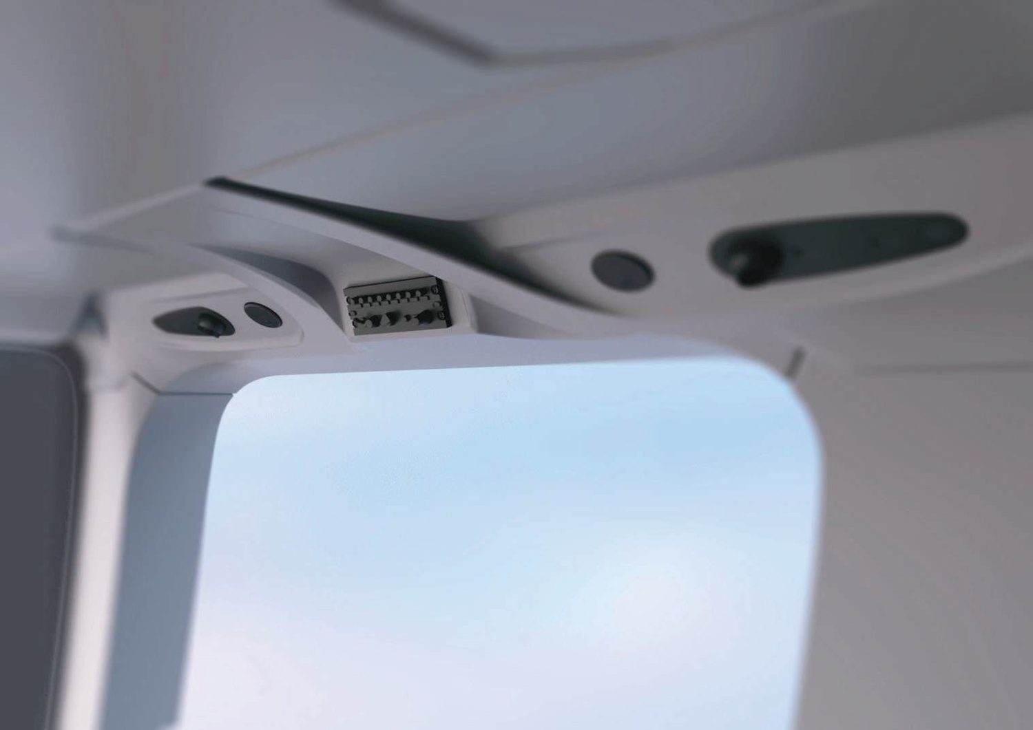 Bright white utility cabin interior liner panels